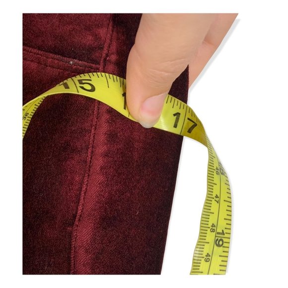 Paige Verdugo Red Ankle Velvet Skinny Pants Size 28 - Picture 9 of 9